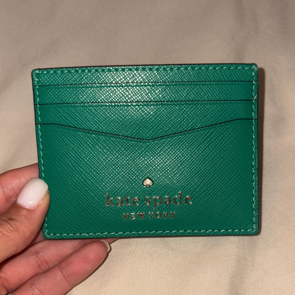 Kate Spade Emerald Saffiano Leather Card Case